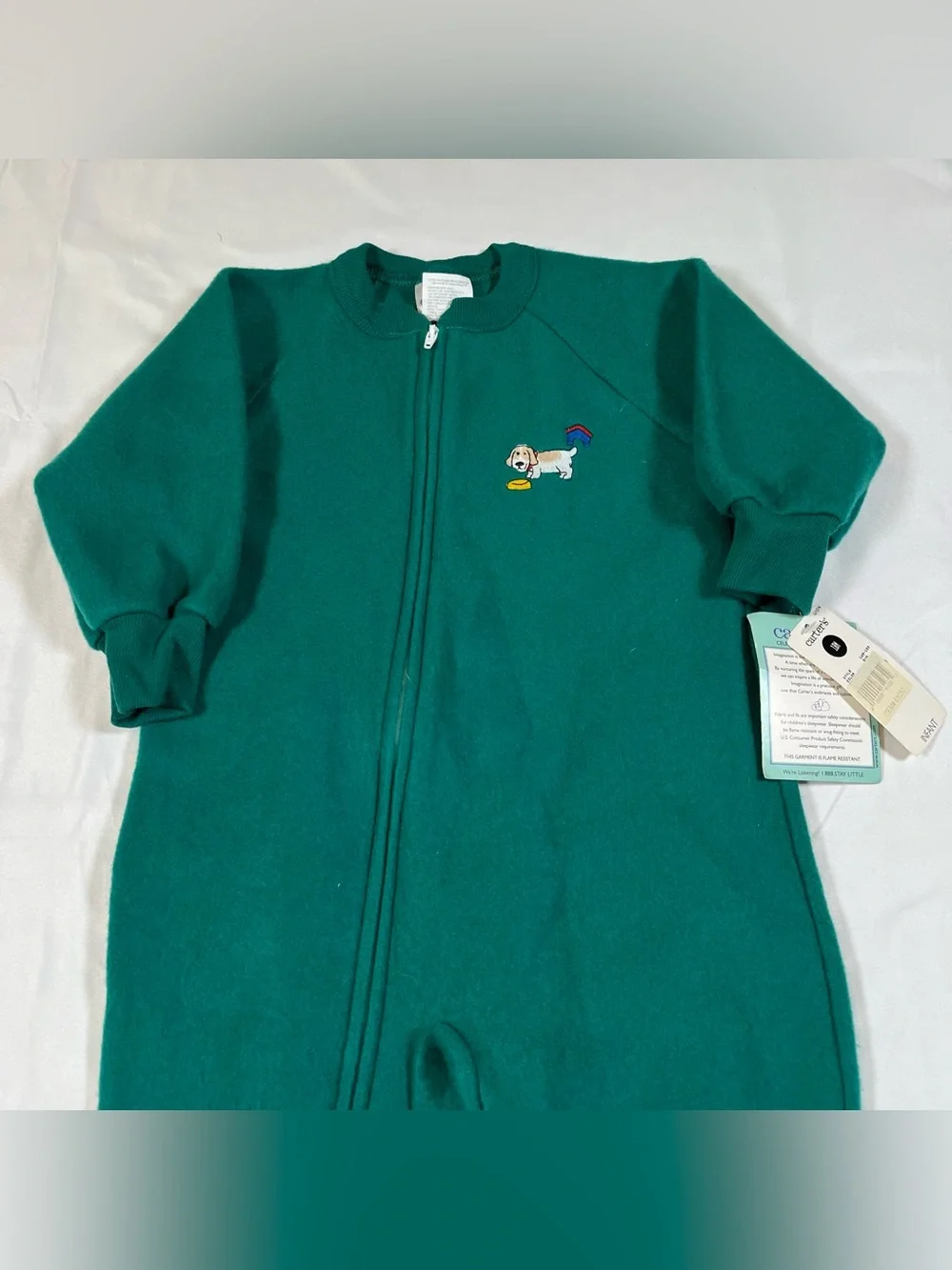 Vintage Carter’s Kids Sleeper Fuzzy Fleece Pajamas‎ Size 18m New